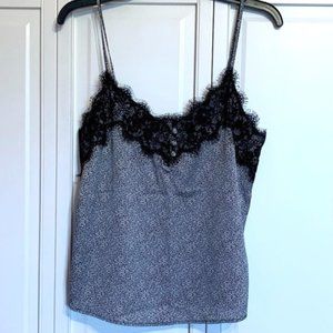 Abercrombie & Fitch satin lace trim cami top. NWT. Adjustable straps.